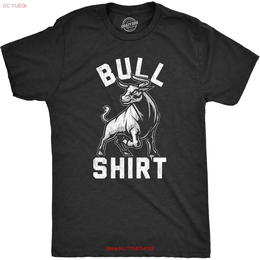 Mens Bull T Shirt Funny B S Punny Sarcastic Novelty vintage Washed Slightly graphic Casual Top For Everyday Wear Breathable