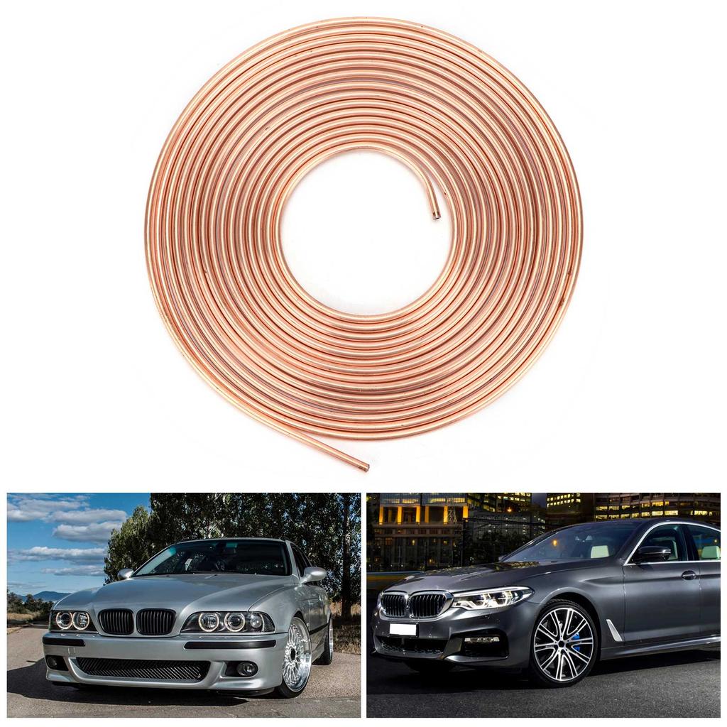 25ft Brake Line Tubing Copper Nickel Plated 3Celsius16in OD Coil Roll for Hydraulic Braking Fuel System(Gold )