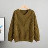 Loose Knitted V-neck Lazy Fringed Sweater Women's 2025 Autumn New Fashion Foreign Style Inner Top