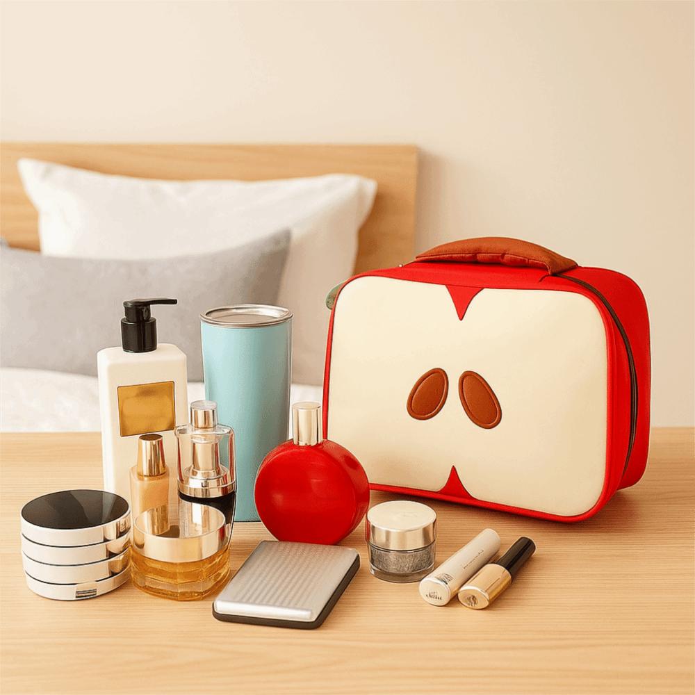 Cartoon Fruit Pattern Makeup Bag Large Capacity Toiletry Storage Pouch Cosmetic Storage Bag  Travel