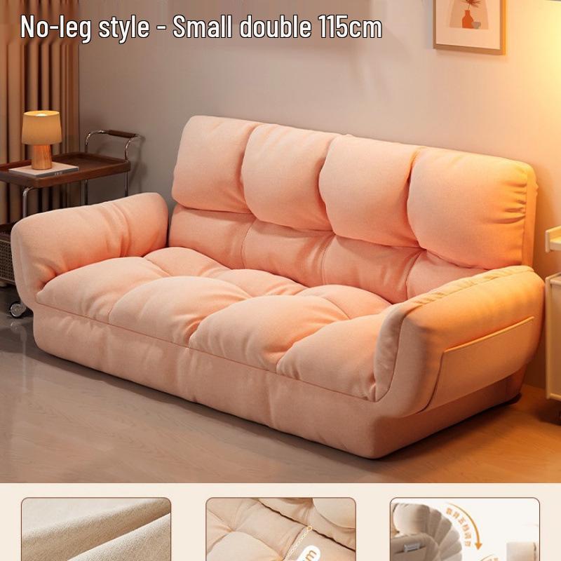 Compact Folding Sleep Sofa for Small Apartments - Double Bed and Reclining Backrest for Bedroom or Rental Homes