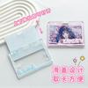 Student Clear Card Case Bus Cards Sleeve Sliding Horizontal Id Card Holder Transparent Employee Work Card Holder with Lanyard