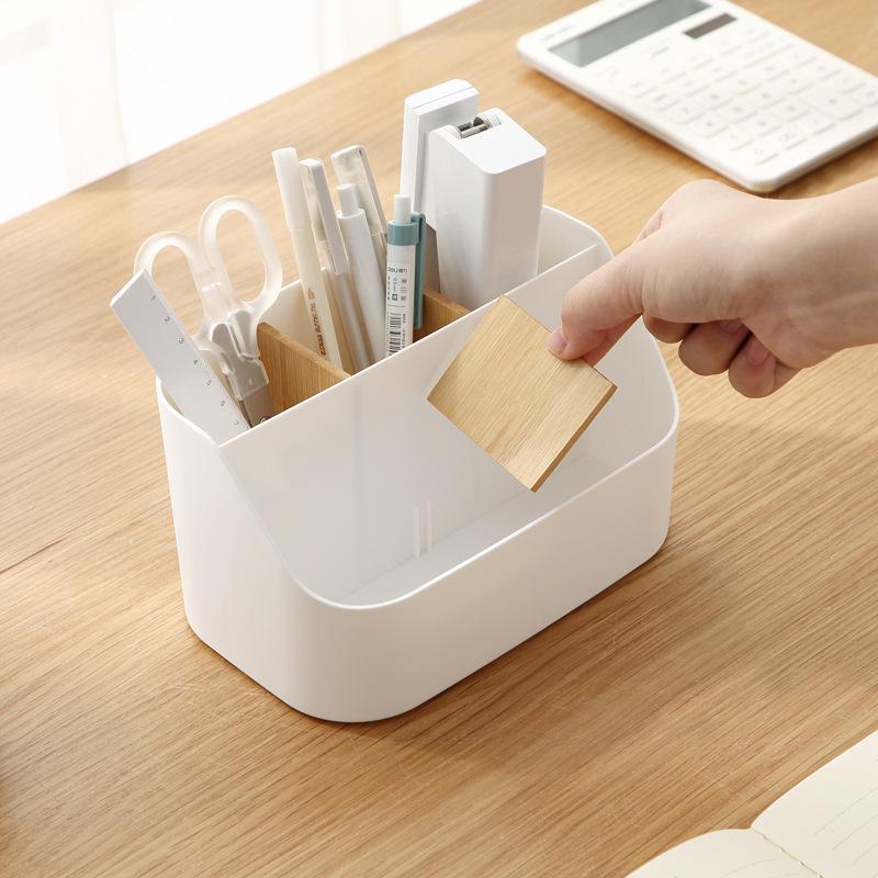 1pc Desk Storage Box Makeup Cosmetic Desktop Organizer Office Supplies Box Plastic Storage Dividing Box for Office Living Room