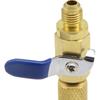 Brass Straight Shut-Off Valve Air Conditioner Ball Valve Adapter 1/4In SAE, for Refrigerant R22 R12 R410a Charging Hoses HVAC Tools And Equipment