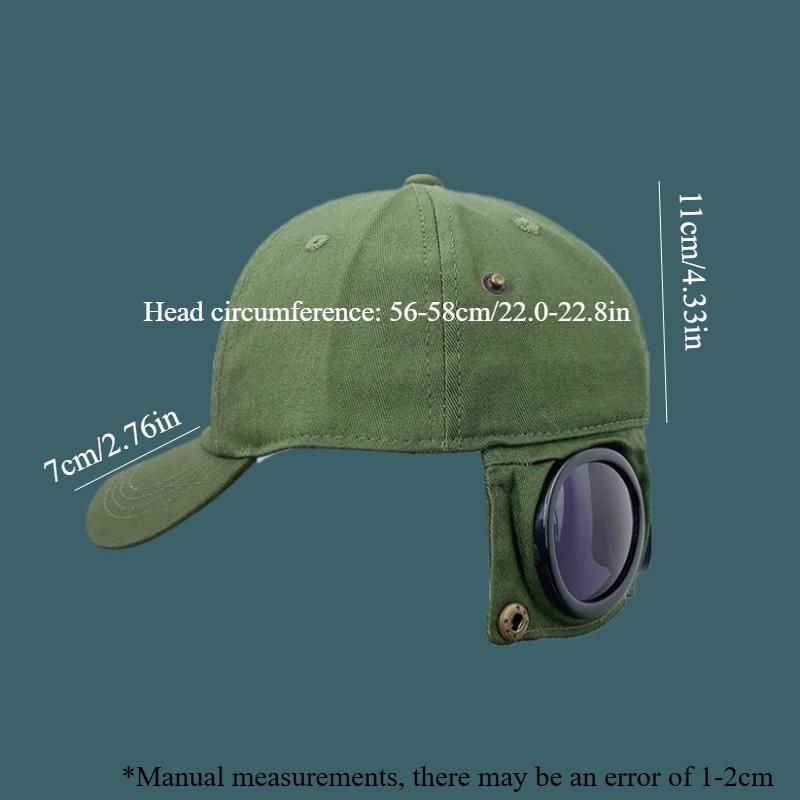 Pilotenmütze, trendige umgekehrte Baseballkappe + abnehmbare Sonnenbrille, vielseitige Hut mit Straßenpersönlichkeit, Sport