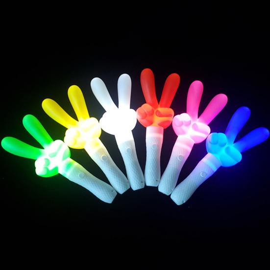 LED Foam Glow Sticks Finger Shaped Bulk Glow Sticks 3 Lighting Modes Gesture Party Supplies Battery Powered Fluorescent Light Props for Parties