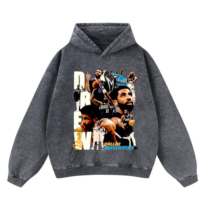 Oversized Hooded Cotton Sweatshirt With Batik Print Vintage Streetwear Men Winter Loose Fit