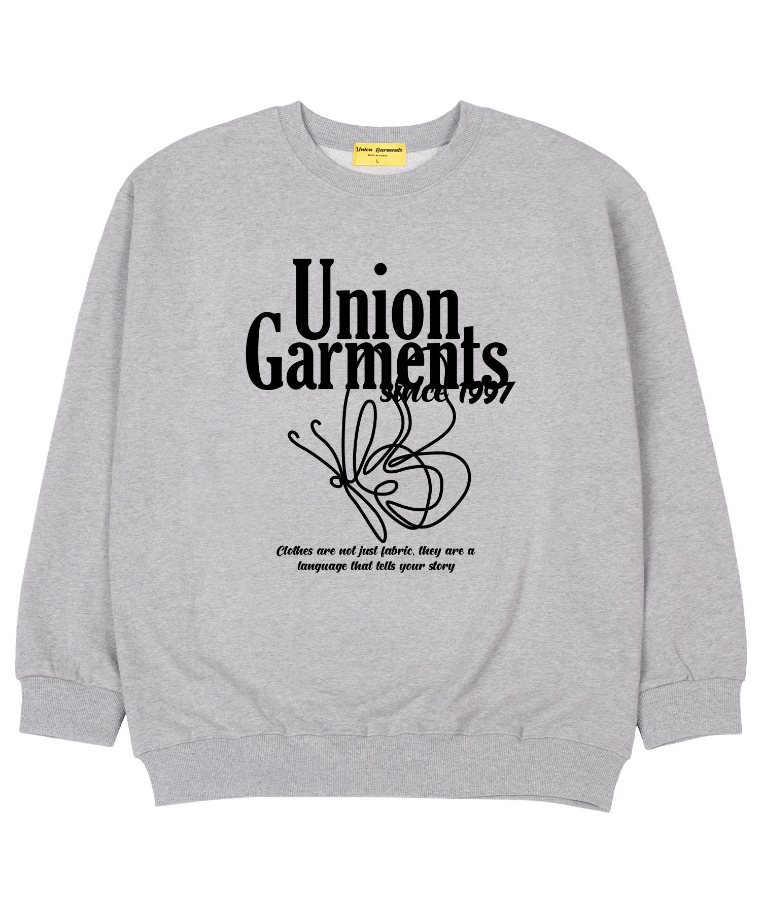 Union Garments Худи оверсайз с бабочкой из махровой ткани Серый M