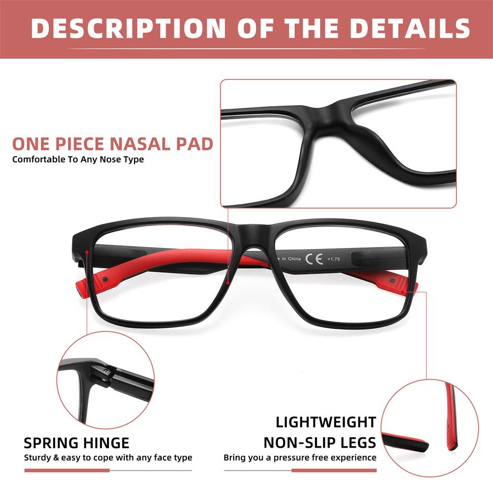 MODFANS Oversized Blue Light Reading Glasses Men Large Readers XL Big Head Eyeglasses For Women Wide Frame With Spring Hing