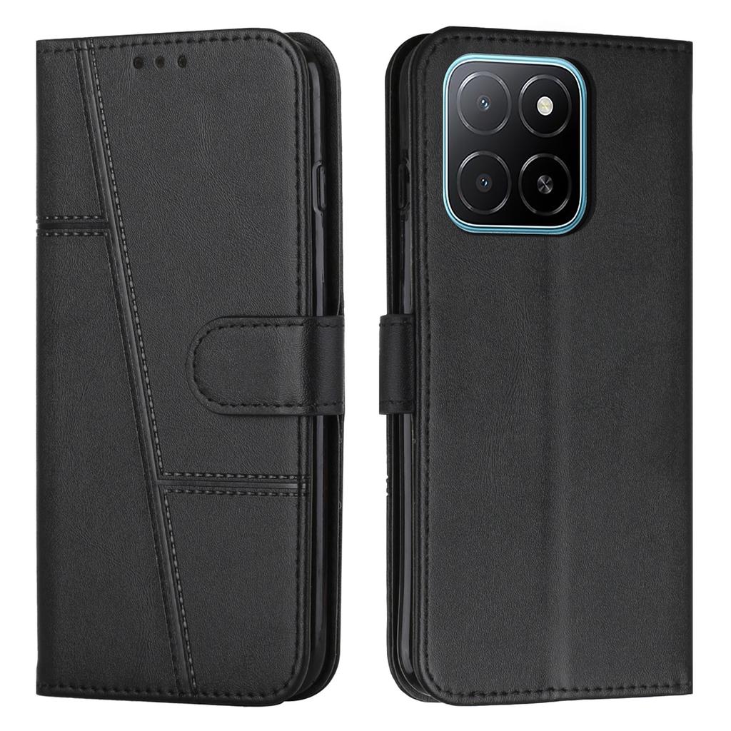 For Honor X6c 4G Leather Phone Case Foldable Stand Wallet Flip Cover with Strap