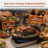 Round Hot Pot Grill Pan Black Grill Pan with Side Durable Round Thai Style BBQ  for Open Flame