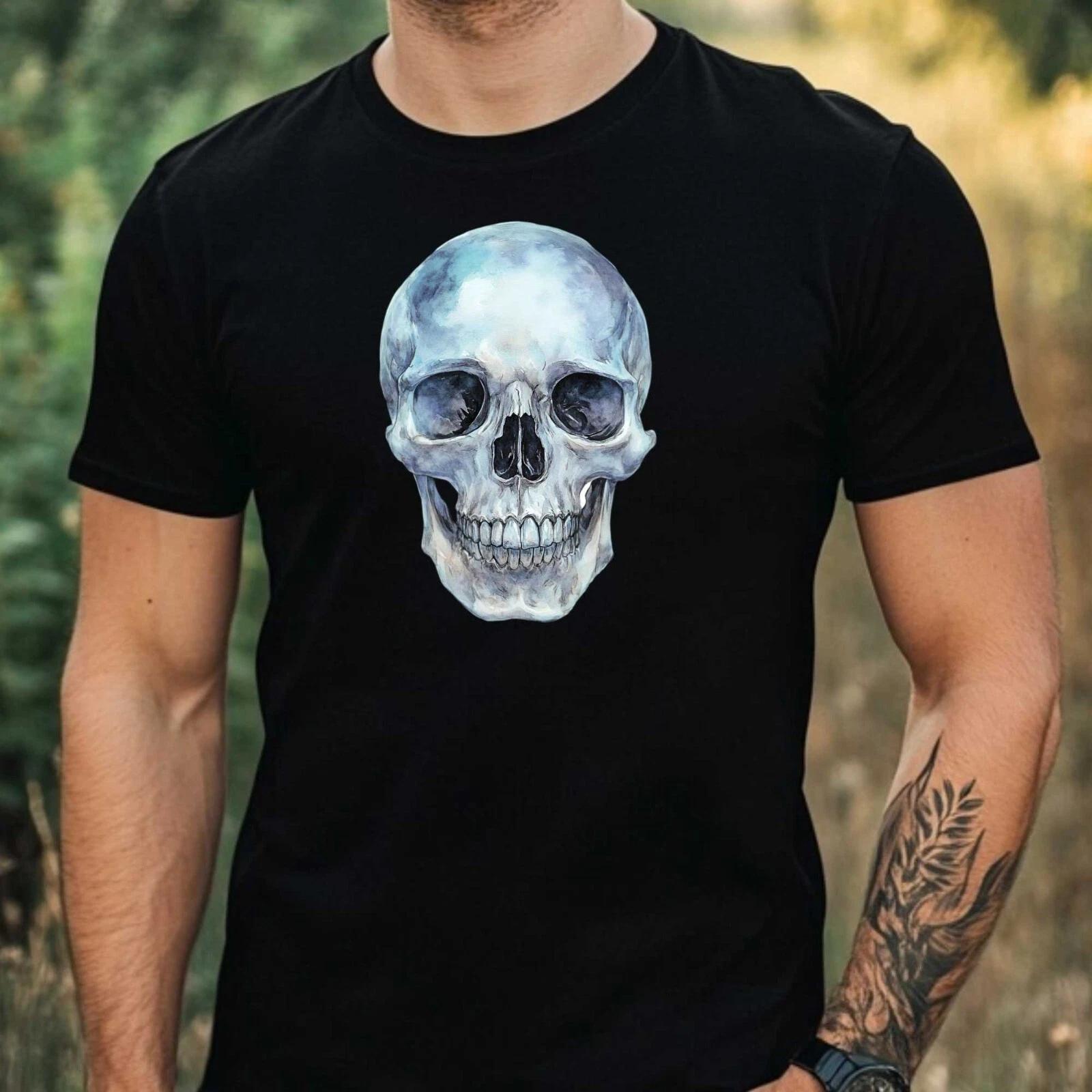 T-Shirt Herren Totenkopf Motiv Baumwolle Größe XS bis 5XL S
