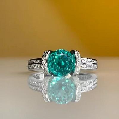 Eleganter S925 Sterling Silber Zirkonring mit Paraiba weißen & rosa Steinen - Süßer Prinzessinnenstil