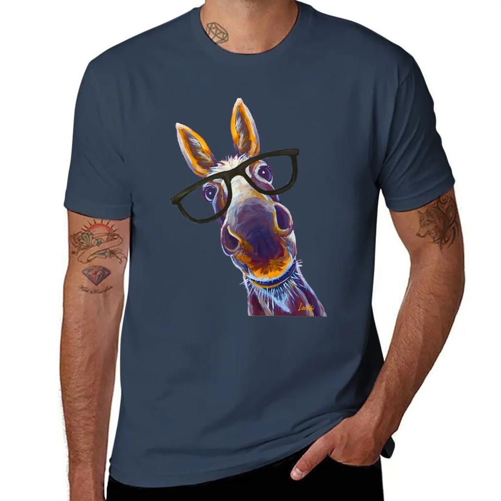 Funny Donkey art, Smart Donkey with glasses T-Shirt cute tops sublime vintage clothes t shirts
