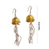 Trendy Watercolor Jellyfish Dangle Earrings Lightweight Acrylic Material Alloy Ear Pendant For Sensitive Skin