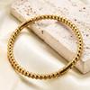 Stainless Steel Bangle Bracelet for Women in Smooth Round Ball No Tarnish Beaded Bracelet for Anniversary Gift Jewelry