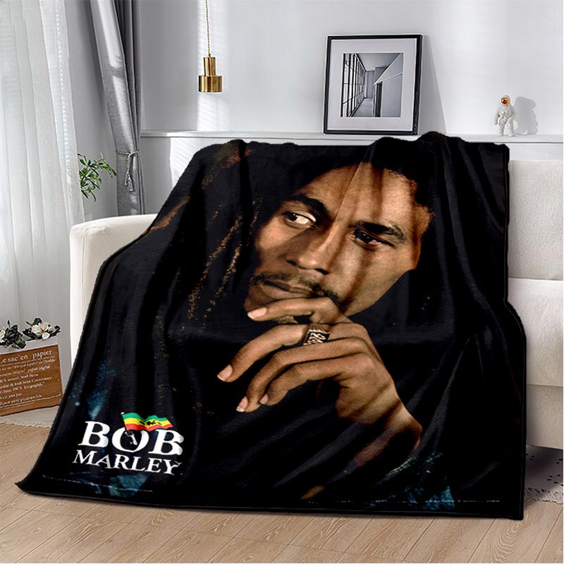 Bob Marley Music Throws Blanket for Kid Couch Sofa Travel Home Hiking Picnic Bed Beding Super Soft Flannel Blanket Birthday Gift
