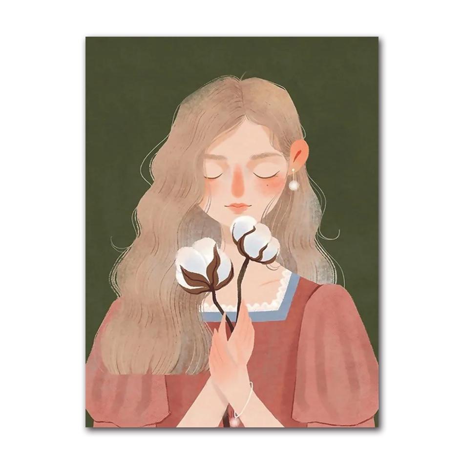 Anime Girl Prints Posters Lovely Pink Girly Style Canvas Painting Girls Room Interior Minimalist Boho Home Decor Birthday Gift