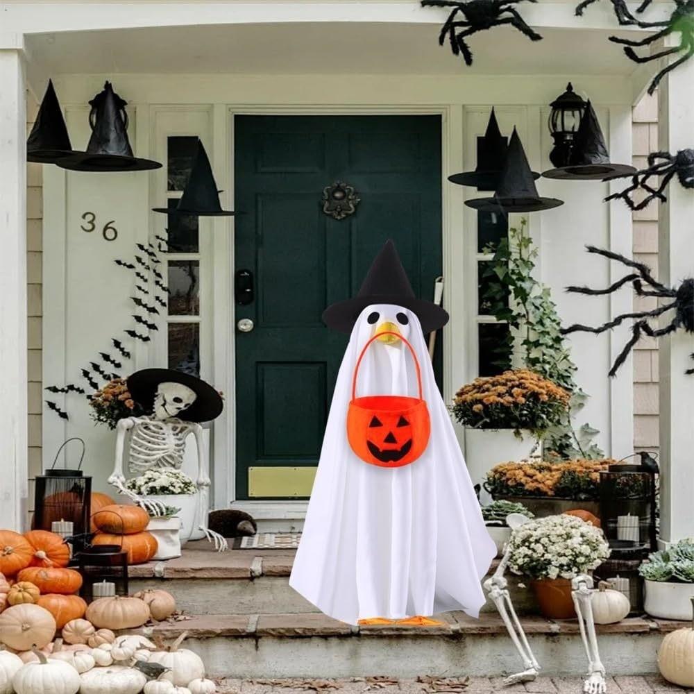 Witch Hat Halloween Porch Goose Outfit Lawn Goose Outfit Outdoor Courtyard Decoration
