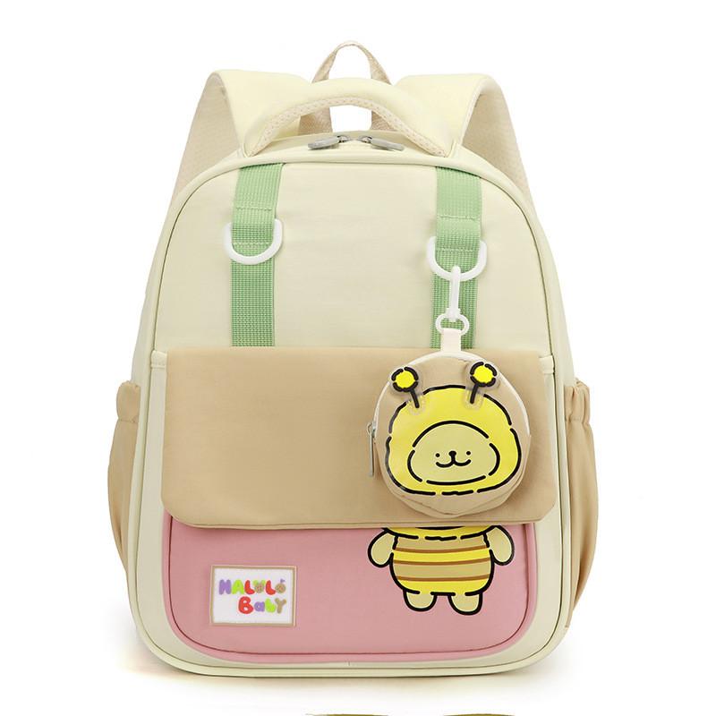 Pattern Toddler Bee Backpack With Lightweight Nylon Cartoon Schoolbag Kids For