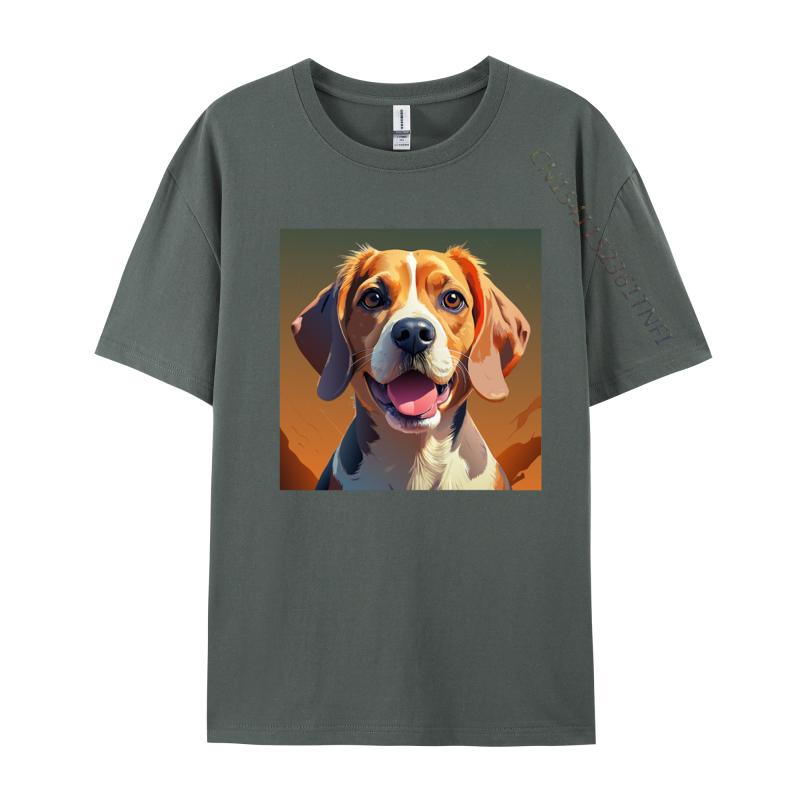 Beagle Bliss Tshirt Funny TShirts Prevailing Mens Tees Normal Top Tshirts Cotton Green And White Graphic T Shirt