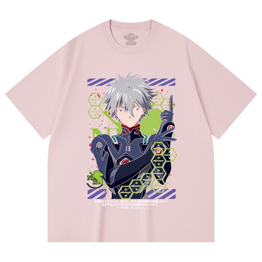 230 Gsm 100% Cotton Evangelion V5 Kagoru Print Unisex Heavy Cotton T Shirt