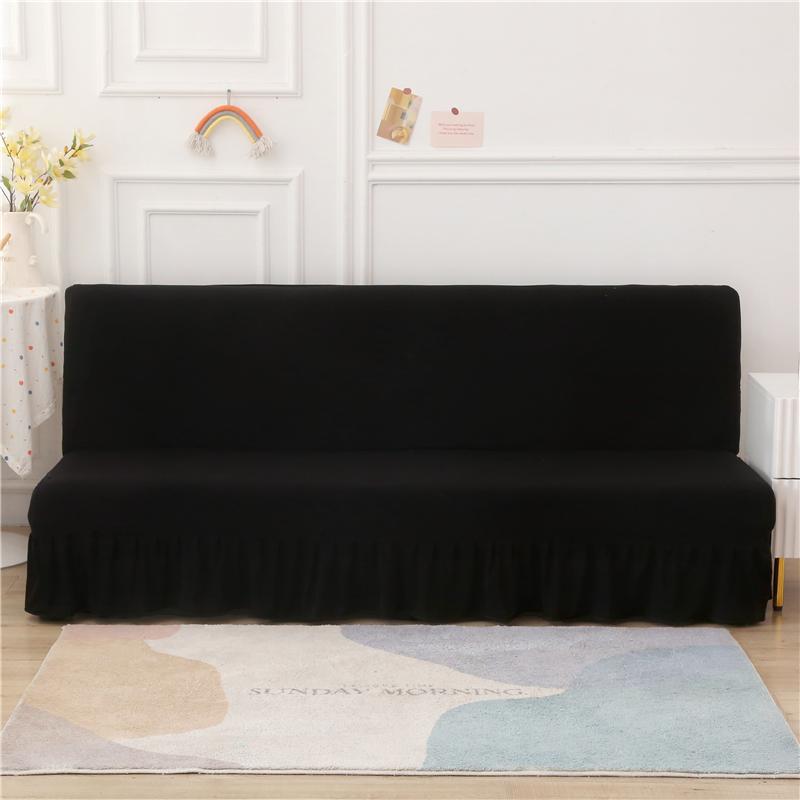 Solid Color Elastic Folding Sofa Bed Cover With Skirt Without Armrest Sofa Cover Seat Furniture Couch Cover for Living Room
