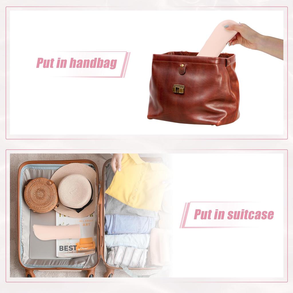 VOCOSTE Silicone Makeup Brush Travel Makeup Brush Silicone Cosmetic Brush Makeup Portable Travel Makeup Brush Khaki Bag, Stand-Up Holder, Pouch, Bag,