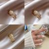 Elegant Adjustable Open Ring For Women With Geometric Design In Stylish Copper Material For 2024 Summer Fashion