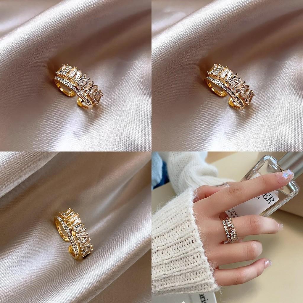 Elegant Adjustable Open Ring For Women With Geometric Design In Stylish Copper Material For 2024 Summer Fashion