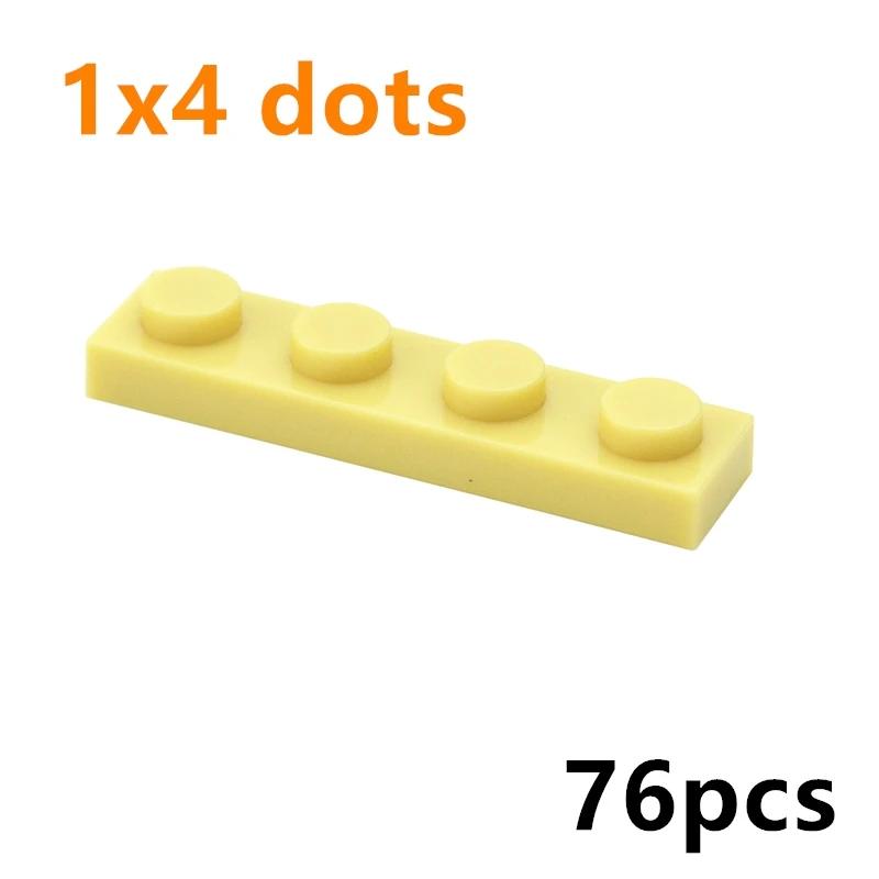 76Pcs DIY Building Blocks Thin Plate 3710 Figures 1x4 Dots Bricks Construction Creative Size MOC Compatible With Toys for Kid