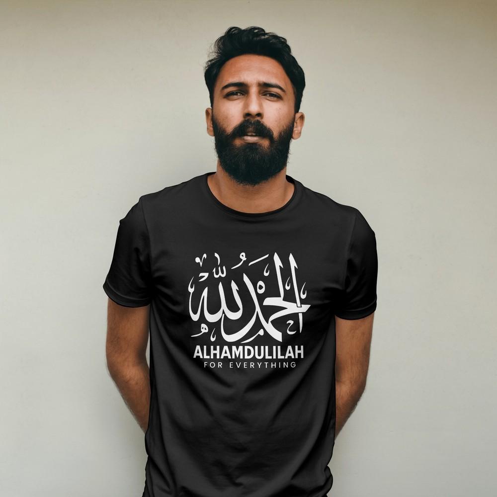 

ALHAMDULILAH For Everything Tshirt Islamic Phrase Tee Muslim Eid Top Allah Shirt 3XL