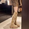 Stylish Two-Way Fold-Over Thick-Soled Women's Chunky-Heeled Knee-High Riding Boots for Autumn/Winter 2025.