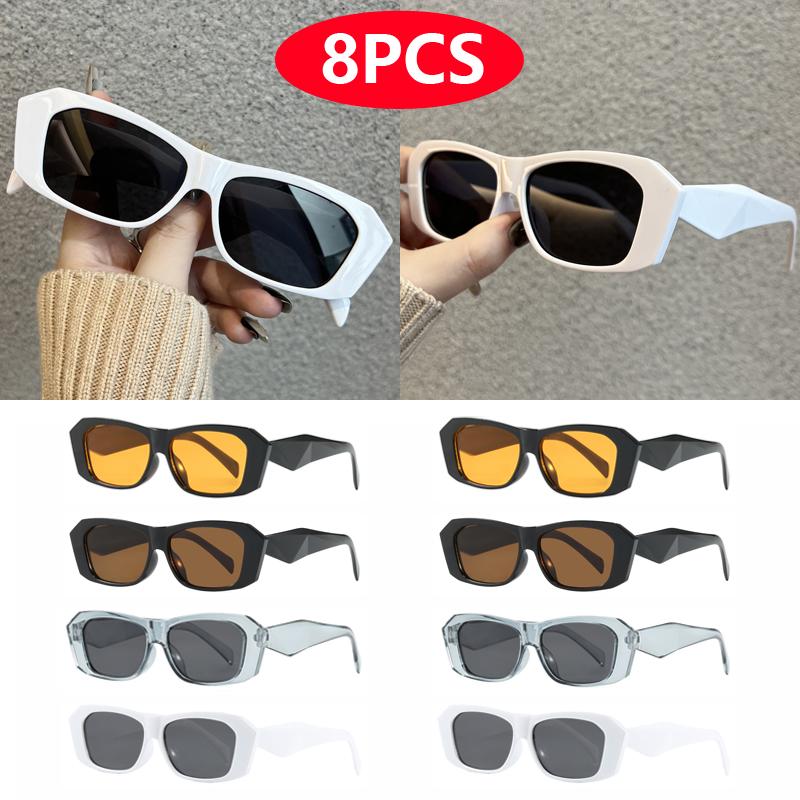 1/8pcs Luxury Polygonal Oversize Sunglasses Women Retro Square Style UV Resistant Glasses Unisex Personalized Eyewear