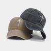Cross Nail Baseball Cap for Men and Women's Fun Adjustable Soft Top Washed Old Cotton Hat Fashionable Personalized Cap