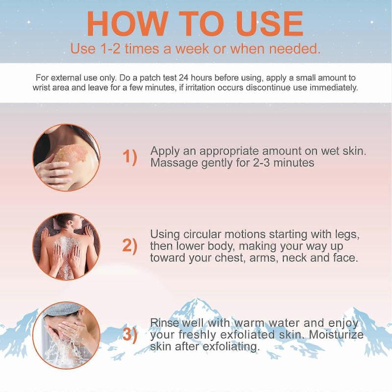 Himalaya Salt Body Scrub - Remove Acne Dark Spots - Salt Exfoliating Body Scrub - Smooth Skin Deep Cleansing Moisturizing Hyperpigmentation - Women Bo