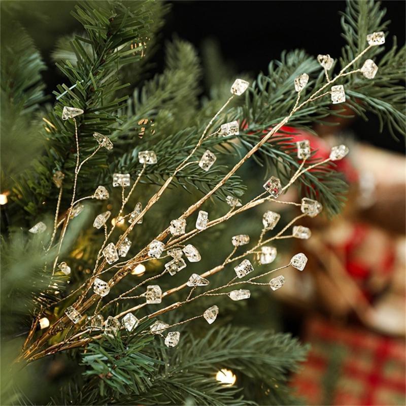 Set Of 5 Artificial Plant Branch for Christmas Tree Flower Bouquet Decoration Accessories Holiday Decorating Supplies X3UC