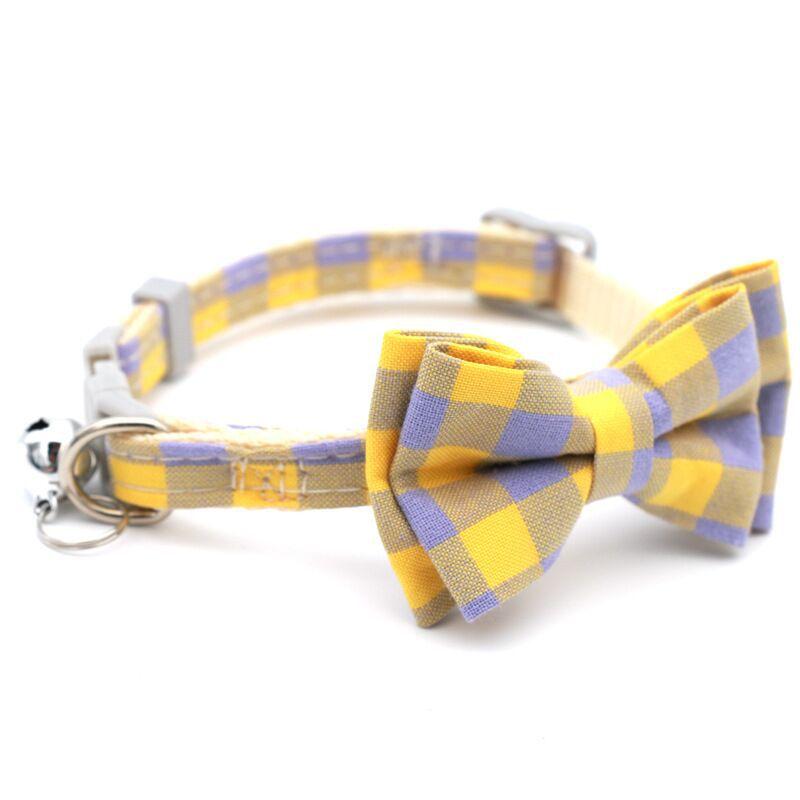 1pc Cute Cat Collar Small Puppy Cat Dog Collars Bow Kitten Collar Bowknot Necklace With Bell For Dog Cat Chihuahua Pet Supplies
