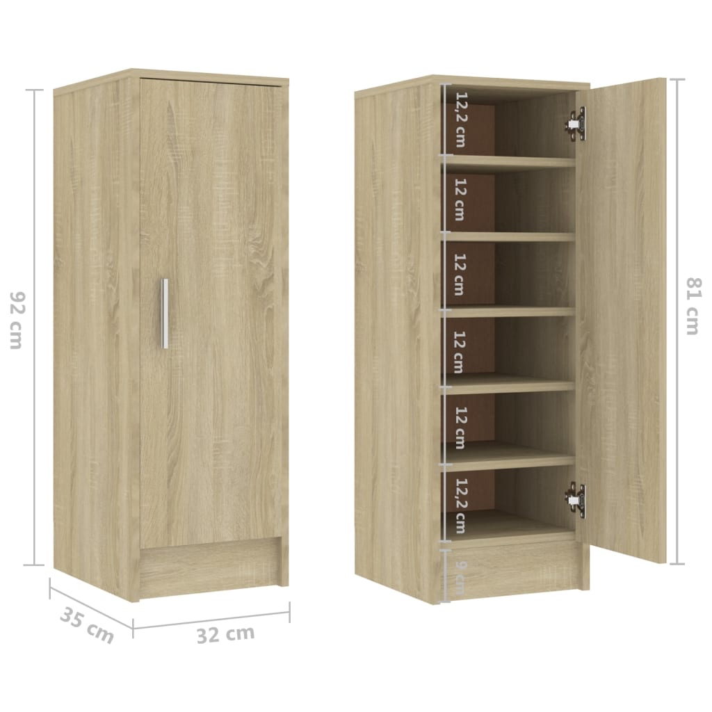 Schuhschrank Mit Tür Im Eingangsbereich, 6-stöckiger Stauschrank, Eckschrank Im Wohnzimmer, 31,5 X 35 X 92 Cm