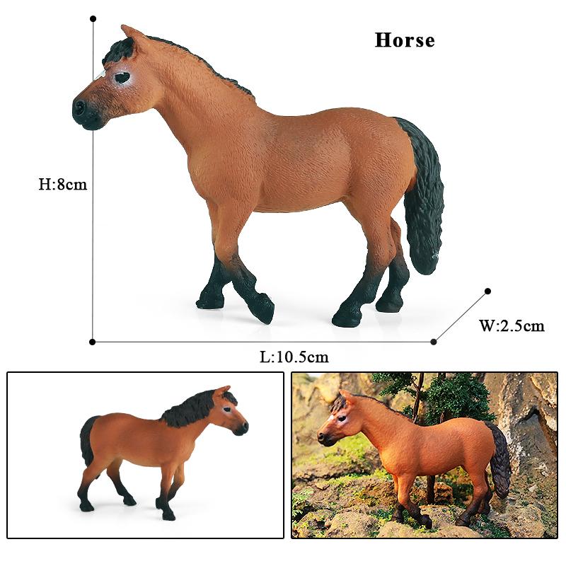 Oenux Farm Animals Steed Foal Clydesdale Arabian Horse Model Action Figures Equestrian PVC Collection Education Kid Toy Gift