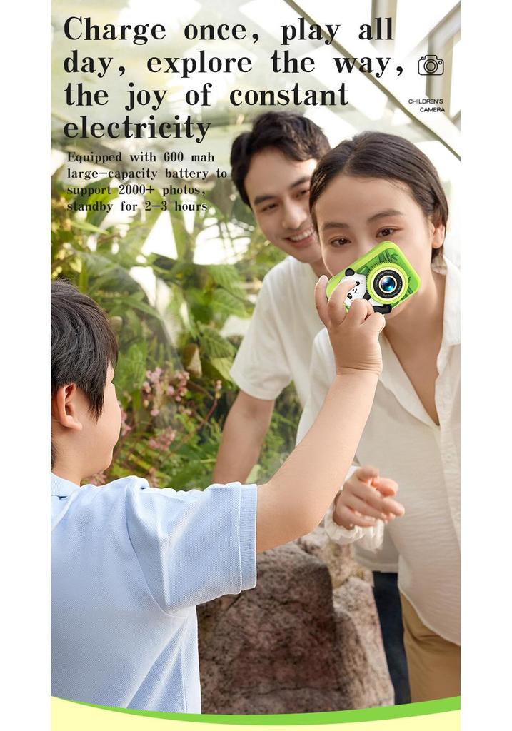 Children's Dual Lens Panda Camera: HD Photo & Video Camera Birthday Gift for Boys and Girls