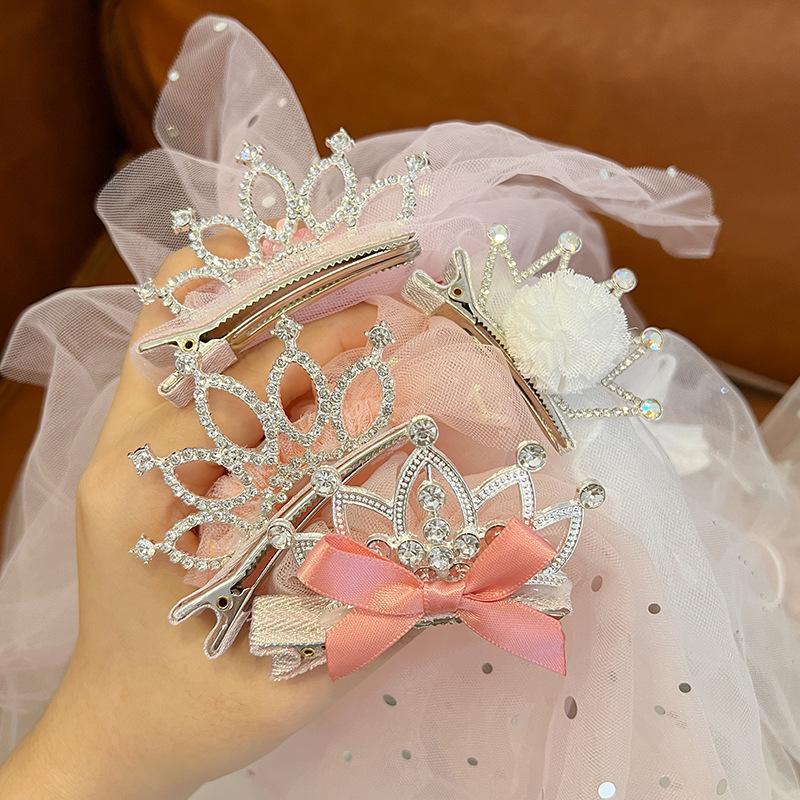 Children's Long Veil Princess Crown Photo Hairpin Flower Girl Baby White Girl Headwear Kids Women Hair Accessories
