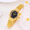 Yalalusi Gold Women Watch Luxury Diamond Quartz Wristwatch Fashion Milan Mesh Band Elegant Ladies Dress Watch Gift NEW