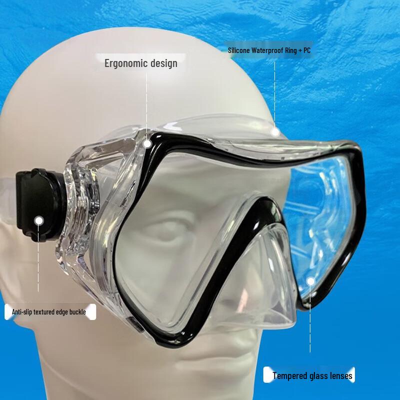 YBLKJ Wide-View Myopia Snorkel Mask