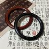 Chinese Ethnic Style Sandalwood Bangle Wide Round Retro Hand Ring Sandalwood Bracelet  Friend Gift