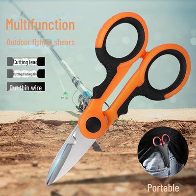 Ciseaux de pêche portables d'extérieur à dents de scie pour couper le fil