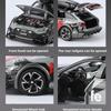 1:32 R8V10 RS6 Sports Car Toy Model Alloy Body Rubber Tires Models Sound Light Pull Back Supercar Collection Gifts for Children