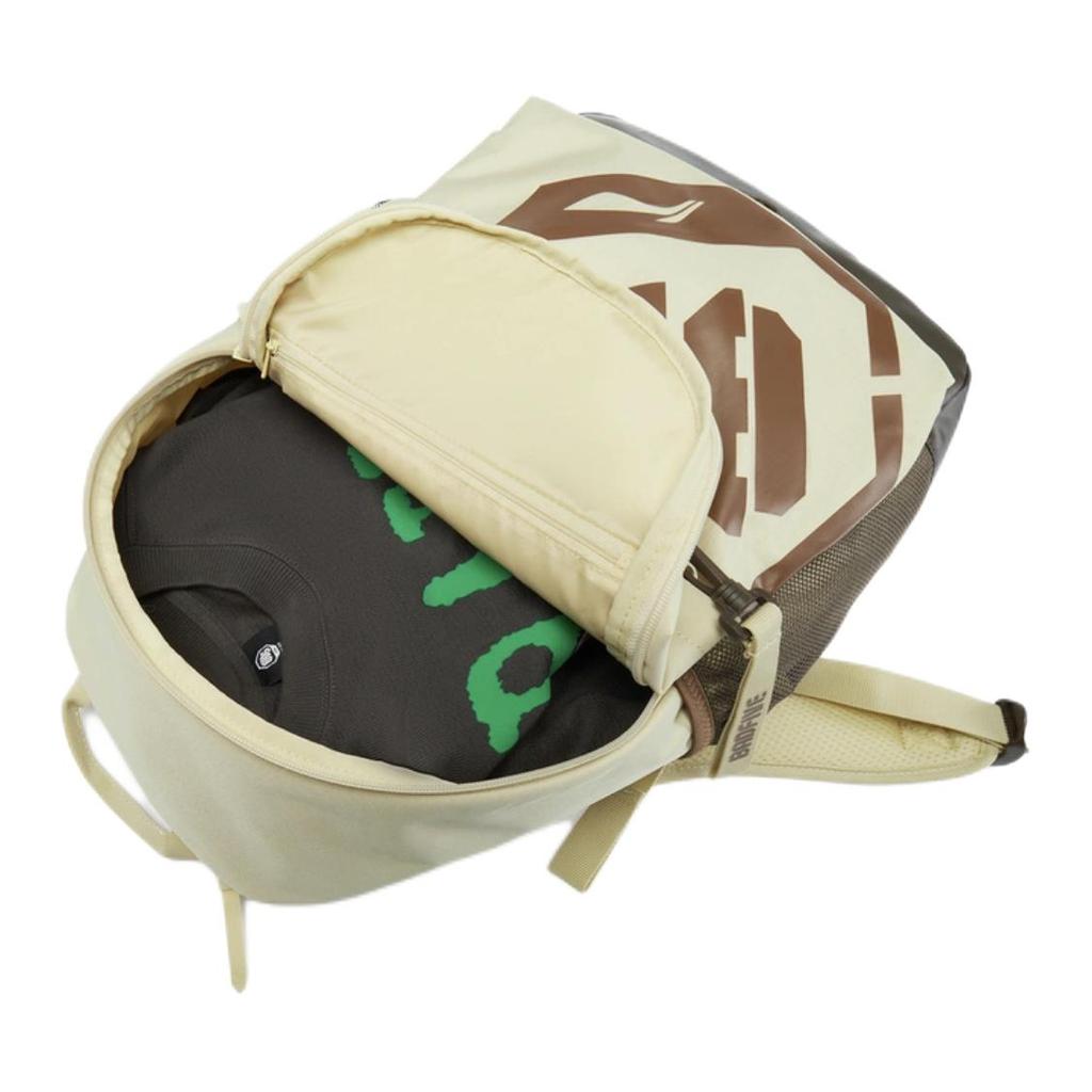 New LiNing Polyester Backpack Unisex Lotus Root Yellow & Brown & Brown ABSU339-2