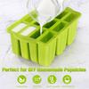 12 Cavity Summer Popsicles Molds Food grade Silicone DIY Ice Cream Tools With Wooden Sticks Easy-Release Popsicle Ice Maker