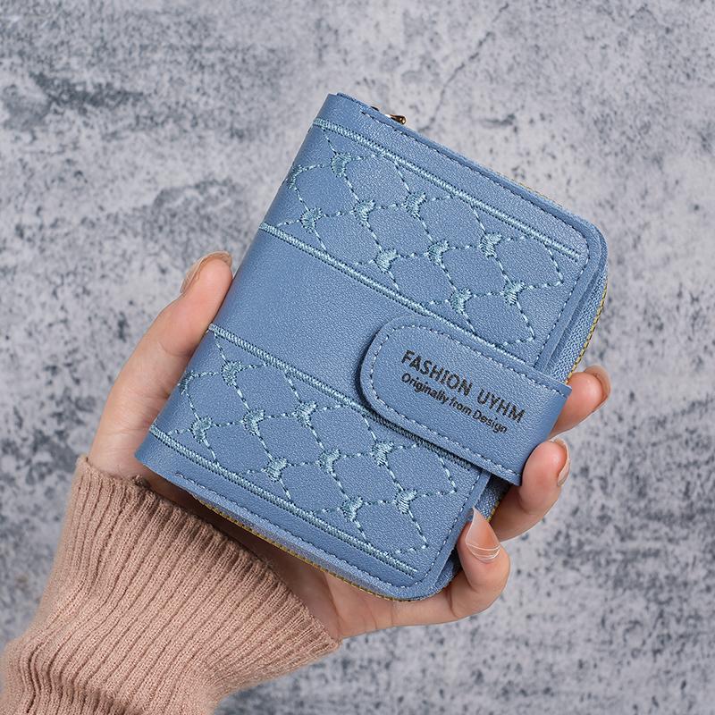 New Ladies Purse Short Zipper Large Capacity Coin Purse Joker Love Color Clutch Card Package